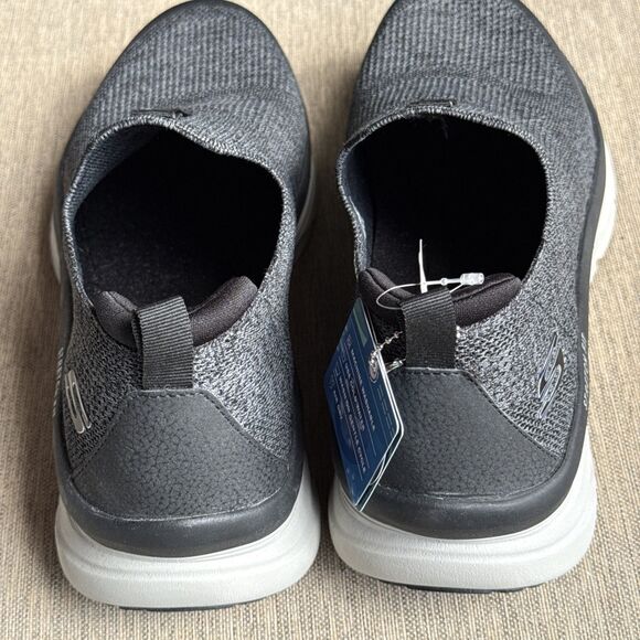 Skechers Dlux Walker Mens 11.5 Gray Slip On Shoes Stretch Fit Comfort NWT main image 11